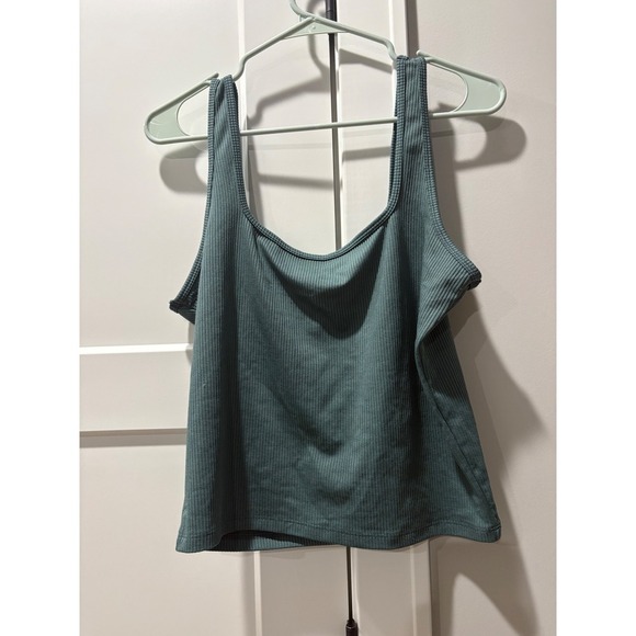Hollister Ribbed Tank Top XL Long Green Casual Sleeveless Basic - Picture 2 of 4